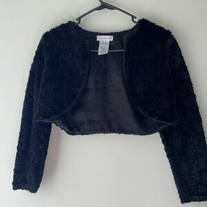 Bonnie Jean Plush Black Faux Fur Vest